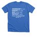 FPC Worship, Serve, Eat, Repeat, a Heather True Royal Premium Unisex Tee