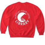 Friends of the Urbana Regional Library (FURL), a Red Softstyle Crewneck Sweatshirt (back-view)