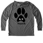 Search & Rescue Tshirts, a Aluminum Grey Allmade Eco Triblend Hoodie Tee (back-view)