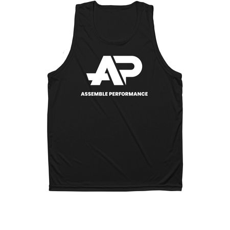 AP All White, a Black Unisex Performance Tank
