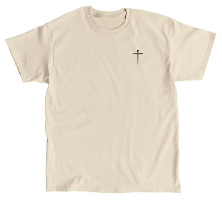 the Gospel collection (gray), a Sand Classic Unisex Tee (back-view)