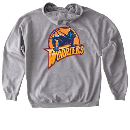 WORRIERS (Back), a Sport Grey Gildan Softstyle Pullover Hoodie