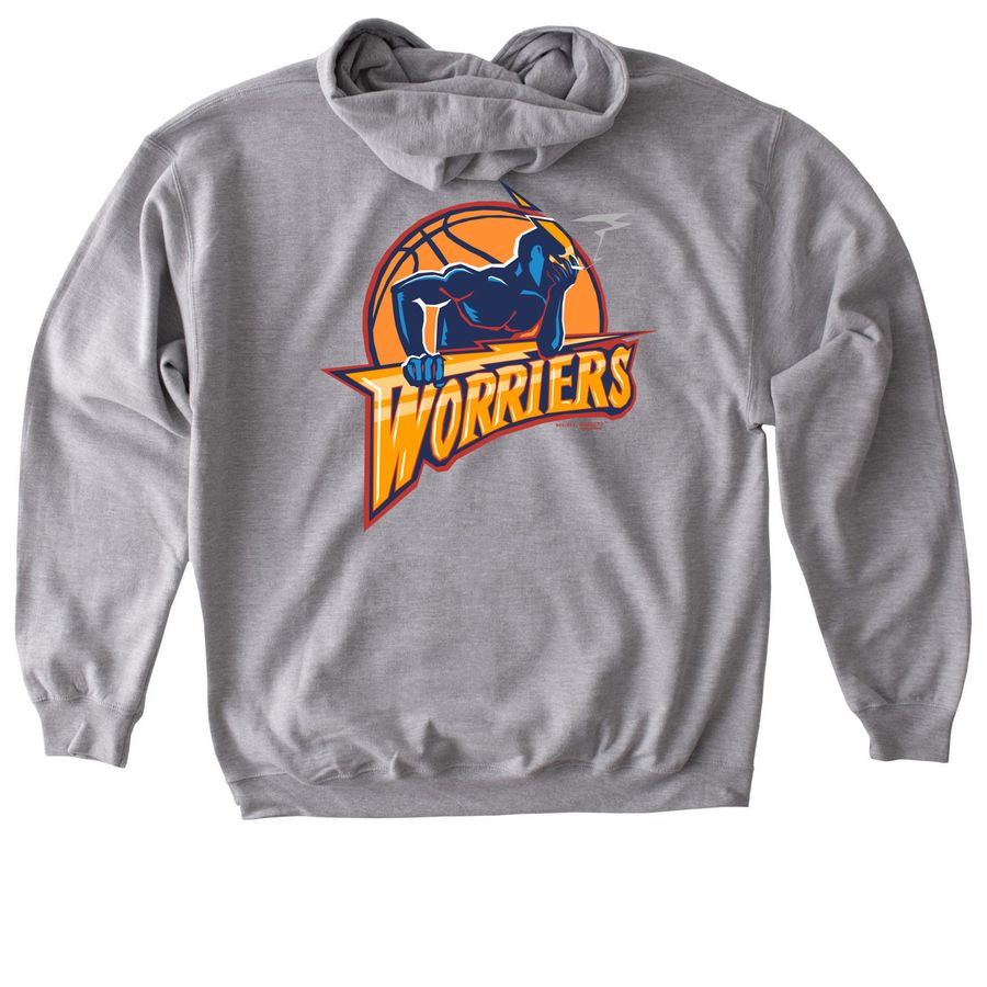 WORRIERS (Back), a Sport Grey Gildan Softstyle Pullover Hoodie