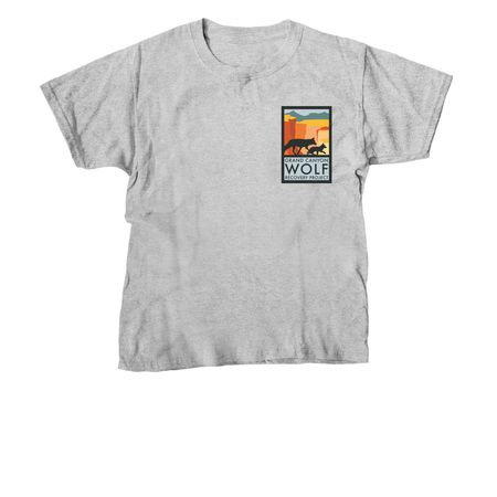 Grand Canyon Wolf Recovery Project logo merch, a Sport Grey Youth Unisex Tee