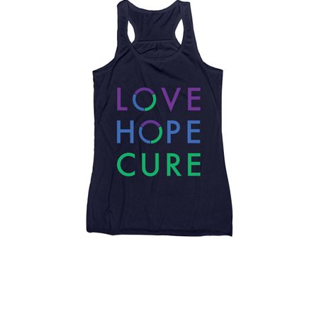 LOVE HOPE CURE, a Navy Women's Racerback