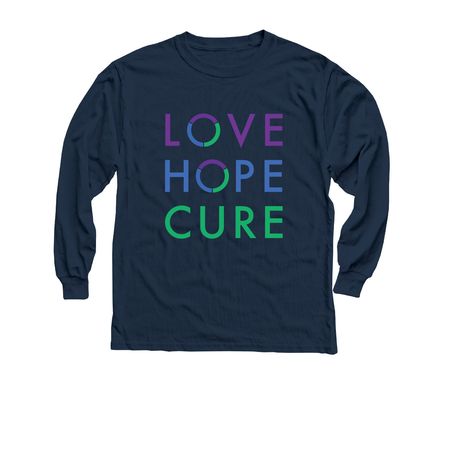 LOVE HOPE CURE, a Navy Youth Long Sleeve Tee