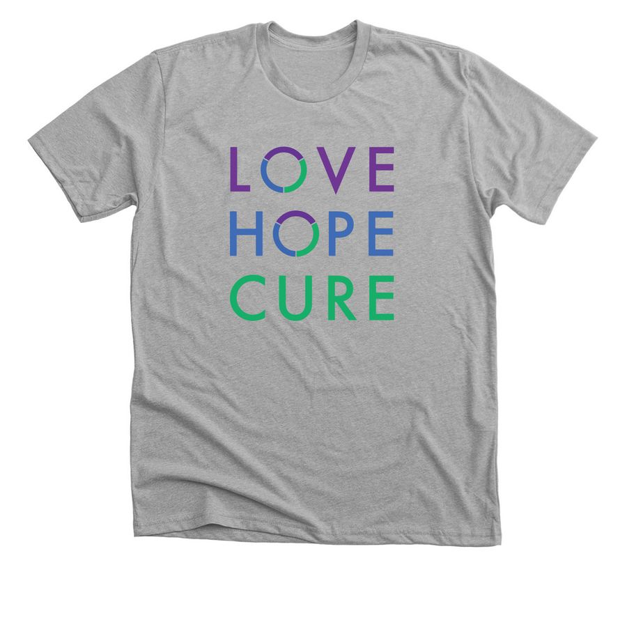 LOVE HOPE CURE, a Athletic Heather Premium Unisex Tee