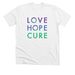 LOVE HOPE CURE, a Solid White Blend Premium Unisex Tee