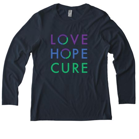 LOVE HOPE CURE, a Rebel Blue Allmade Eco Triblend Women?s Long Sleeve Tee