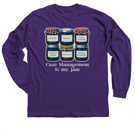 Case Management Is My Jam, a Purple Classic Long Sleeve Tee