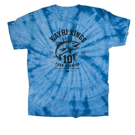 Reunion (BLACK LOGO)&nbsp;, a Baby Blue Classic Tie Dye Tee