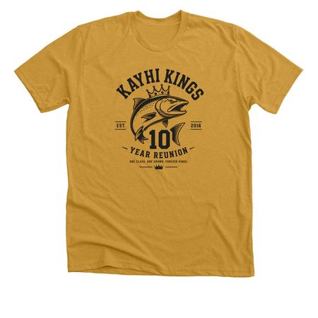 Reunion (BLACK LOGO)&nbsp;, a Heather Mustard Premium Unisex Tee