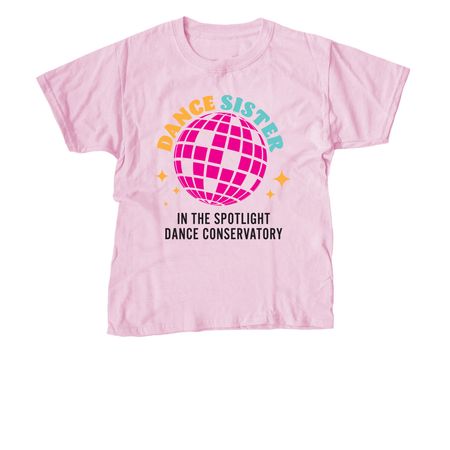 Sister Party Tee, a Light Pink Youth Unisex Tee