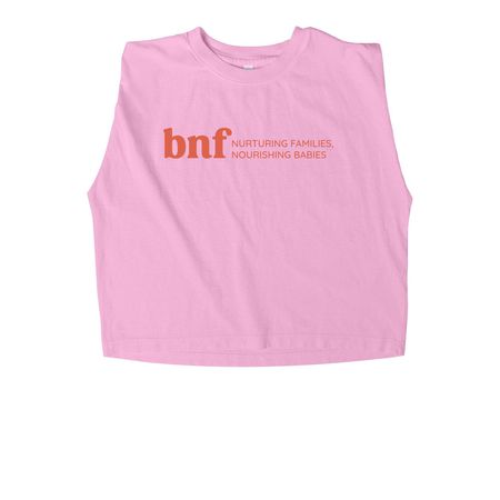BNF Logo Tees, a Faded Powder Pink Women's Heavyweight Garment Dye Muscle Tee