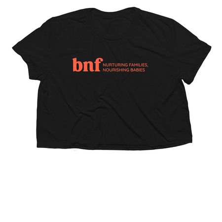 BNF Logo Tees, a Black Women?s Flowy Cropped Tee