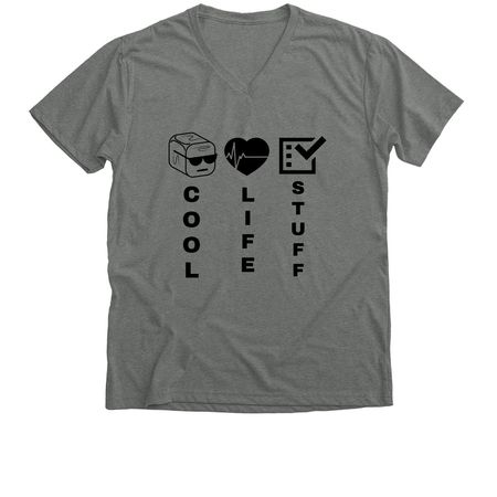COOL LIFE STUFF, a Deep Heather Premium V-Neck Tee