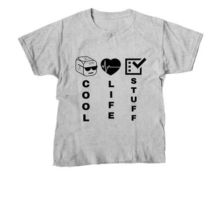 COOL LIFE STUFF, a Sport Grey Youth Unisex Tee