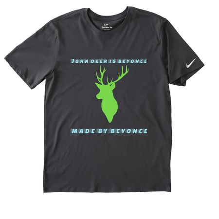 we love deer hunting, a Anthracite Nike Dri-FIT Jersey Blend Performance Tee