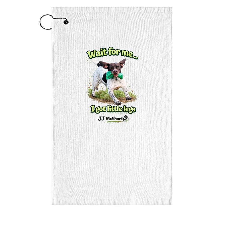 Wait for Me! Team Little Legs, a White Golf Towel