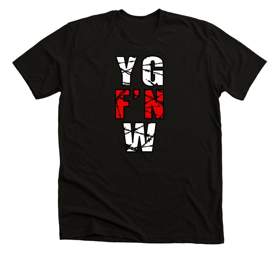 YG F'N W, a Solid Black Blend Premium Unisex Tee