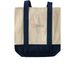 DRMS Two Tone Cotton Totes, a Natural/Navy Two-Tone Grocery Tote Bag