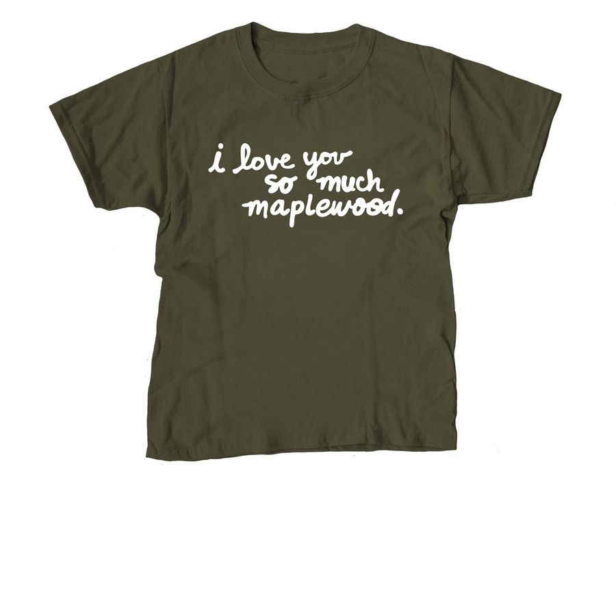 I Love You So Much in White ? Youth Tee, a Military Green Youth Unisex Tee