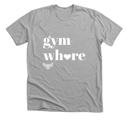 gym wh?re, a Athletic Heather Premium Unisex Tee