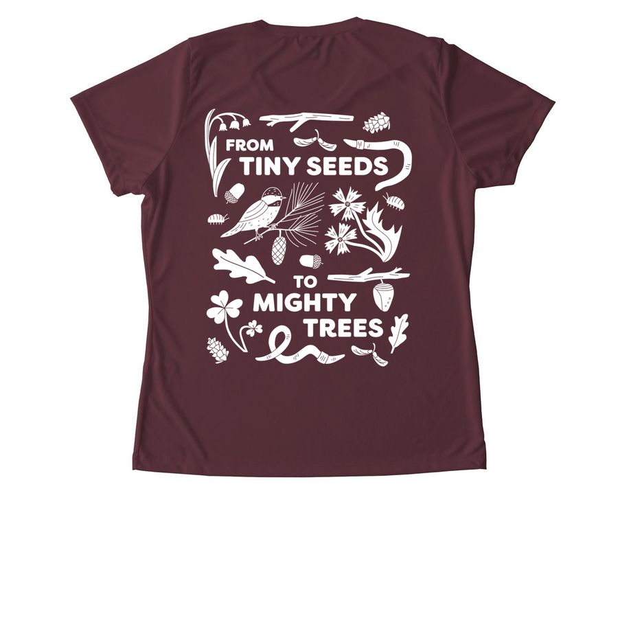adult - women's performance tee, a Maroon Women's Performance Tee (back-view)