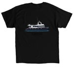 Boat Logo on Back, a Black Classic Unisex Tee (back-view)