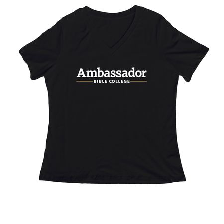 Official ABC V-Neck Tee-Shirts, a Black Women's Relaxed V-Neck Tee