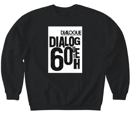 Dialogue 60th Anniversary Typeface Apparel, a Black Softstyle Crewneck Sweatshirt