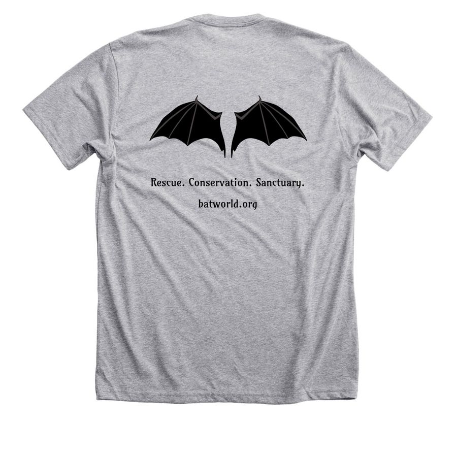Bat World- Bat Wings Tee&nbsp;, a Athletic Heather Premium Unisex Tee (back-view)