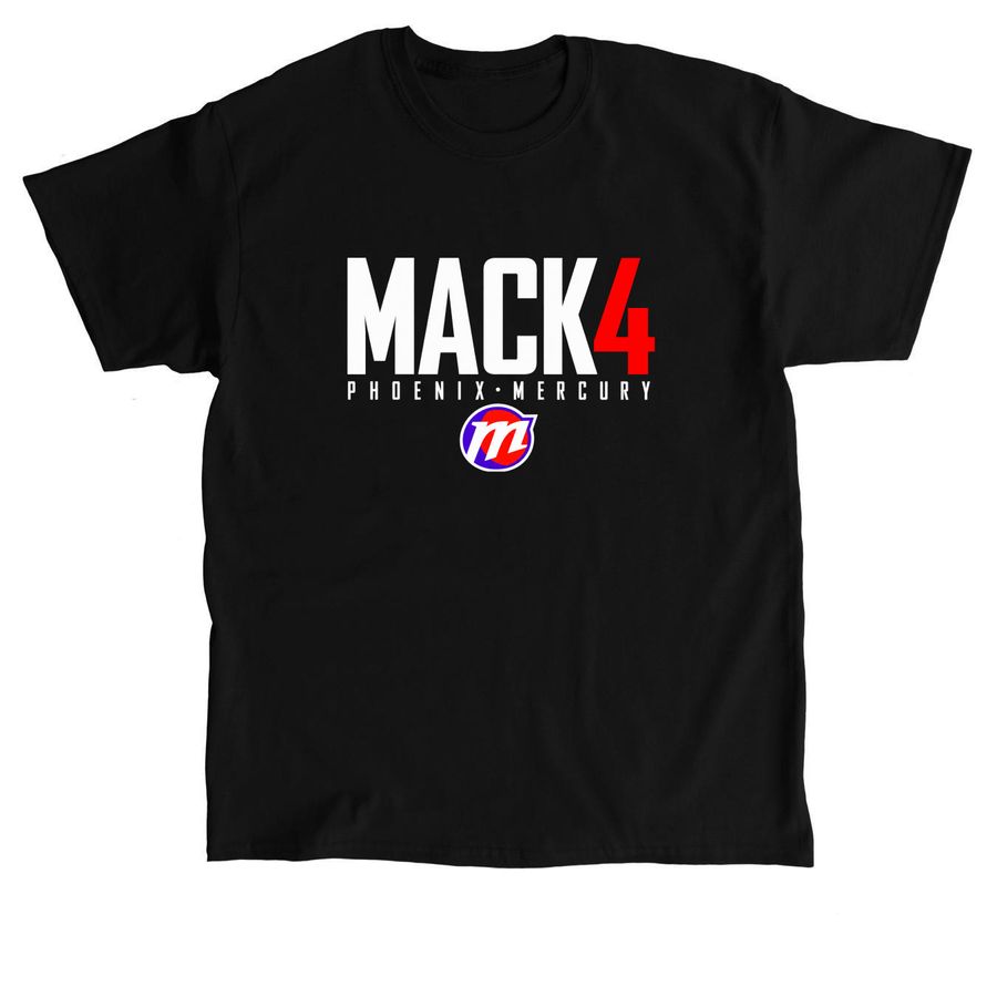 Natasha Mack 4 Phoenix Mercury name and logo, a Black Classic Unisex Tee