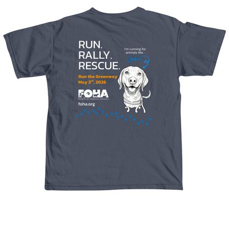 Run the Greenway with FOHA, a Denim Comfort Colors Unisex Tee (back-view)