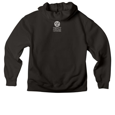 God Loves You Sweatshirt, a Black Premium Heavyweight Pullover Hoodie (back-view)