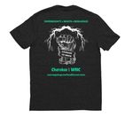 Food Sovereignty - Organic Cotton / Eco Tees, a Space Black Allmade Eco Triblend Unisex Tee (back-view)