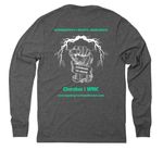 Food Sovereignty - Organic Cotton / Eco Tees, a Aluminum Grey Allmade Eco Triblend Long Sleeve Tee (back-view)