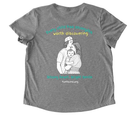 Strong heart. Bright smile, a Aluminum Grey Allmade Eco Triblend Women?s Scoop Neck Tee (back-view)