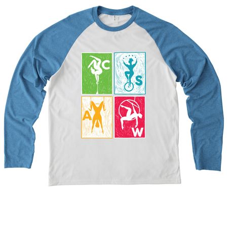 CSAW Long Sleeve, a Azure Blue/ Bright White Allmade Eco Triblend Colorblock Raglan Long Sleeve Tee