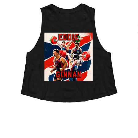 Eddie Ginnan Worlds 2026 T-Shirts, a Solid Black Blend Women?s Cropped Racerback Tank