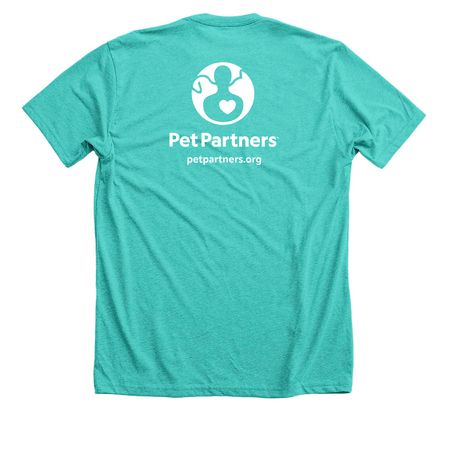 Pet Partners: Dog Therapist, a Heather Sea Green Premium Unisex Tee (back-view)
