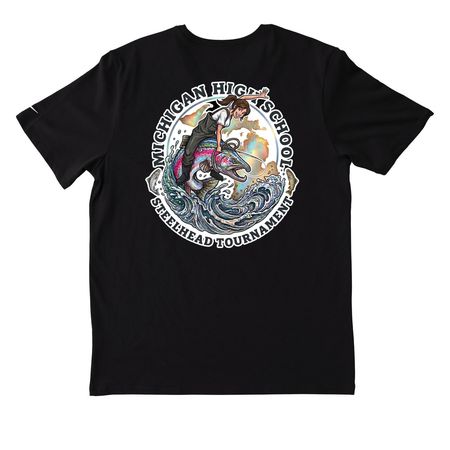 MHSST Active Wear Front/Back - Female, a Black Nike Dri-FIT Jersey Blend Performance Tee (back-view)