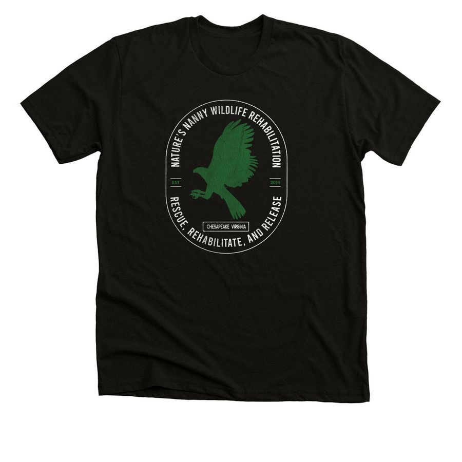 Nature's Nanny Eagle Logo Shirt, a Solid Black Blend Premium Unisex Tee