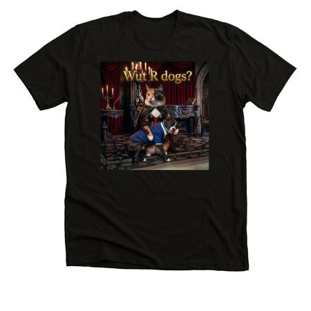 Wut R Dogs?, a Solid Black Blend Premium Unisex Tee