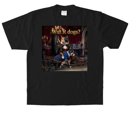 Wut R Dogs?, a Black Heavyweight Garment Dye Tee