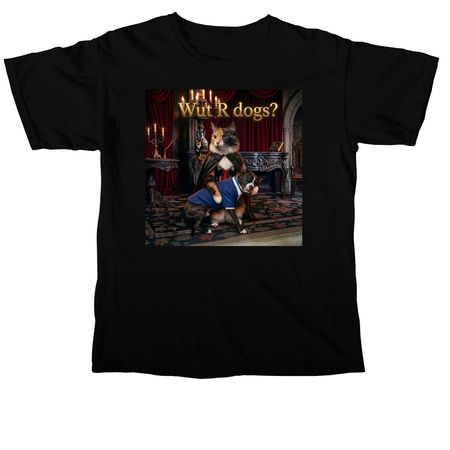 Wut R Dogs?, a Black Comfort Colors Unisex Tee