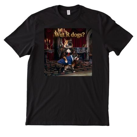 Wut R Dogs?, a Deep Black Allmade Heavyweight Recycled Cotton Tee