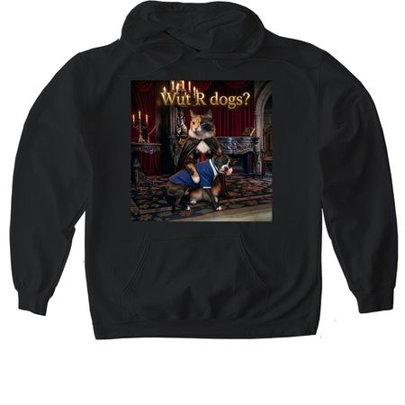 Wut R Dogs?, a Black Gildan Softstyle Pullover Hoodie