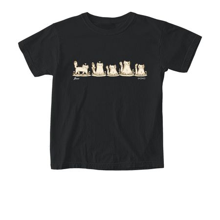 Cats at Play, a Black Comfort Colors Youth Tee