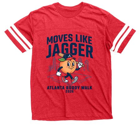 Moves Like Jagger Buddy Walk 2026, a Vintage Red / White Football Jersey Tee